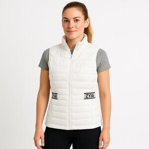Zyia Active White Puffer Vest Women Large